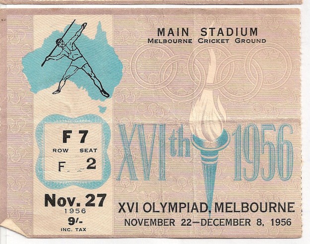Olympics ticket 27-11-1956 MCG